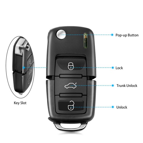 XHORSE XKB501EN Wired Universal Remote Key Volkswagen B5 Type 3 Buttons for VVDI Key Tool English Version