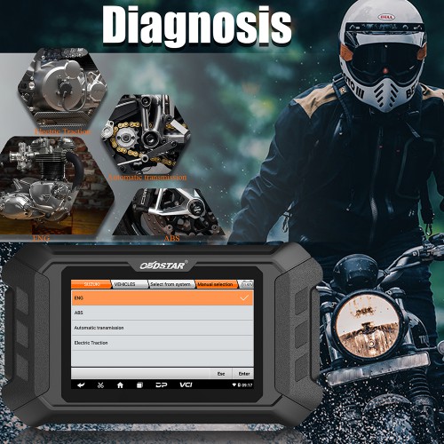 OBDSTAR MS50 Universal Motorcycle Diagnostic Tool Standard Version  2 Years Free Update Online