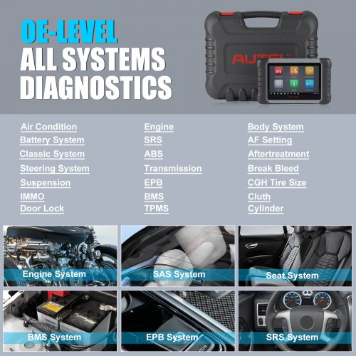 Original Autel MaxiCOM MK808Z OBD2 Diagnostic Scan Tool with All System and 40+ Service Functions Upgraded Version of MK808