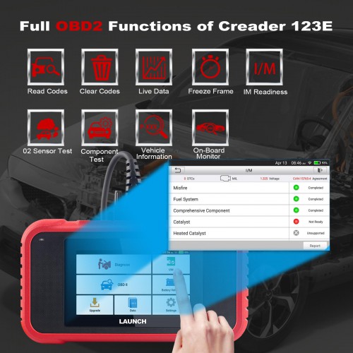Launch CRP123E OBD2 Code Reader Diagnostic Tool for Engine/ABS/SRS/Transmission Tests Lifetime Free Update Online