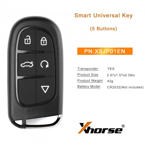 XHORSE XSJP01EN Jeep Type 2 Style XM38 series Universal Smart key 5 Buttons
