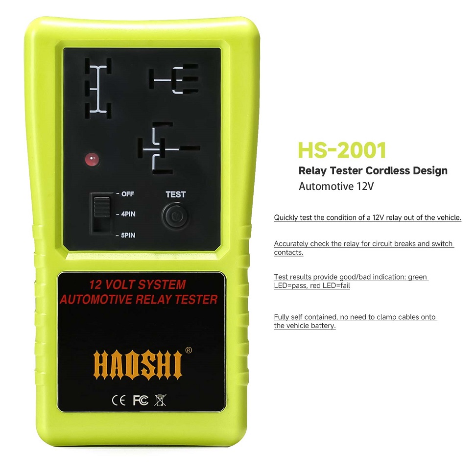 HAOSHI Automotive 12V Relay Tester 