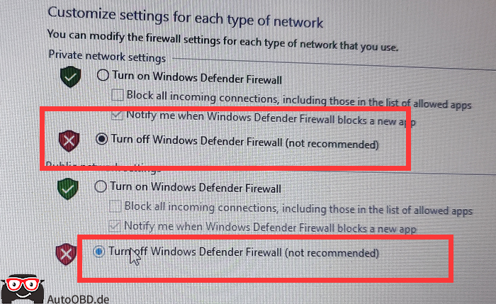 firewall should be closed