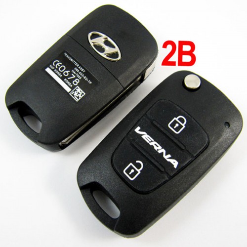 Modified Flip Remote Key Shell 2 Button for Hyundai Verna 5pcs/lot