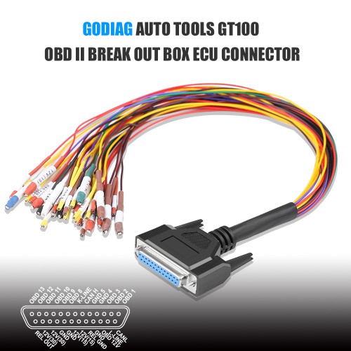 GODIAG OBD2-DB25 Cable Works Together With Colorful Jumper Cable DB25