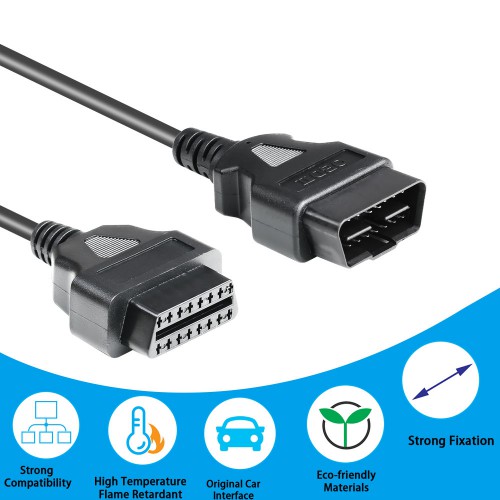 ELM327 OBD2 16 pin Male to Female extension cable OBD2 M to F cable 1.5M
