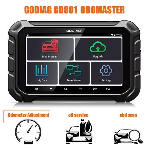 GODIAG GD801 ODOMASTER Odometer Adjustment Mileage Correction Tool Better than OBDSTAR X300M Free Update 1 Year Get FCA 12+8 Adapter Free