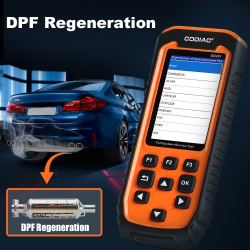 GoDiag GD201 Full System OBDII Scanner with DPF ABS Airbag Oil Service Reset Free Update 3 Years German Version