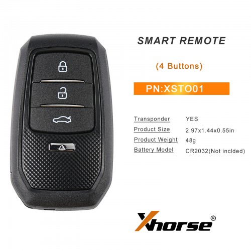 [Promotion] Xhorse XSTO01EN Toyota XM38 Smart Key 4D 8A 4A All in One with Key Shell Supports Rewrite
