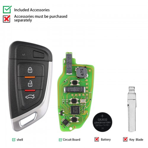 Xhorse XSKF01EN Universal Remote Key Blade Smart Key for VVDI2 VVDI Mini Key Tool 5 Pcs/Lot