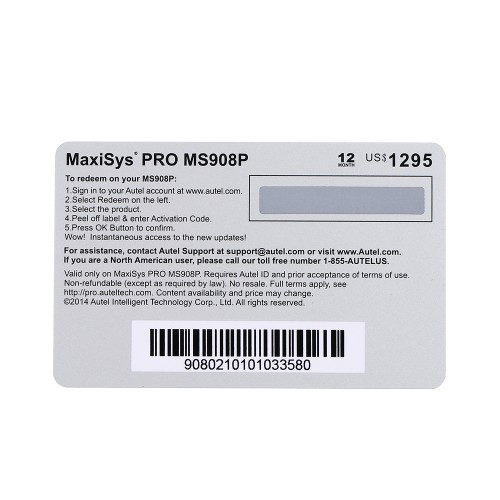 Original Autel Maxisys MK908P/ MK908Sp/ MY908/ MS908CV One Year Update Service