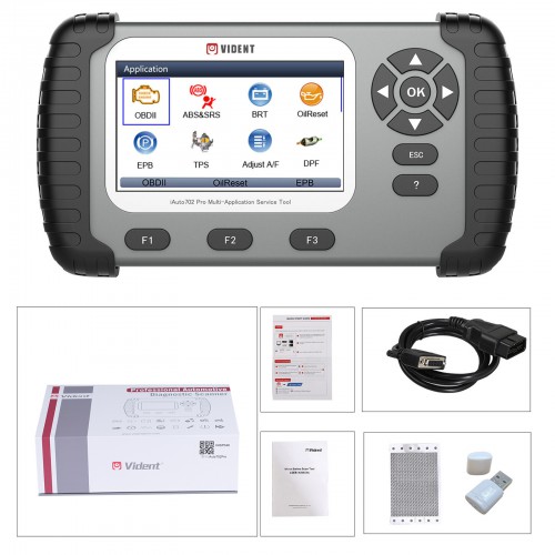German Version VIDENT iAuto 702 Pro Multi-applicaton Service Tool Support ABS/SRS/EPB/DPF Update to 39 Maintenances 3 Years Free Update Online