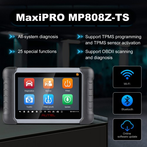 Multi-language Autel MaxiPRO MP808TS Automotive Diagnostic Scanner mit TPMS Service Function & Wireless Bluetooth