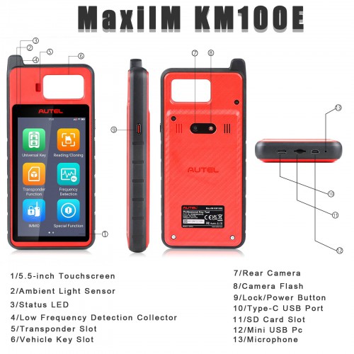 Autel MaxiIM KM100E American Standard Auto Key IMMO in Open OBD Mode Function via Key Programmer Device Immobilizer Programming Tool