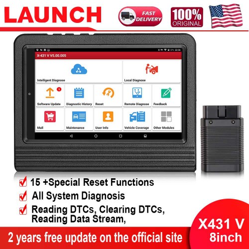Launch X431 V 8inch Tablet Wifi Bluetooth Full System Diagnostic Tool Free Update Online German Version