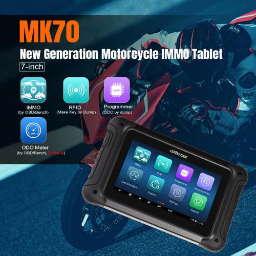 OBDSTAR MK70 Motorcycle Immobilizer Programming Device Motorcycle Key Programming Make Key Read Pincode with Original Key
