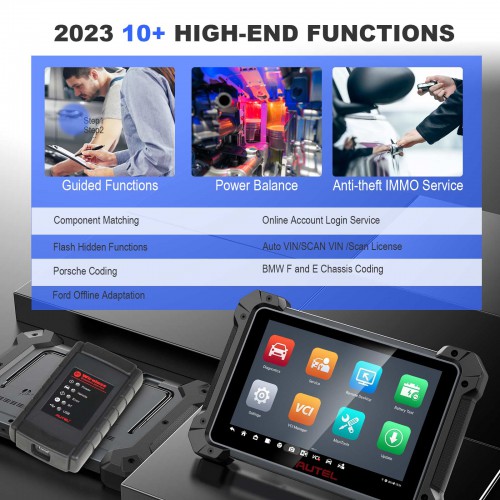2023 Original Autel MaxiCOM MK908 II OE-Level Full Systems Automotive Diagnostic Tablet Support Active Test Upgraded Version of Autel MK908