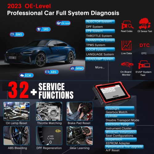 Launch X431 PRO ELITE Auto Full System Car Diagnostic Tool CAN FD Active Tester OBD2 Scanner EU Version