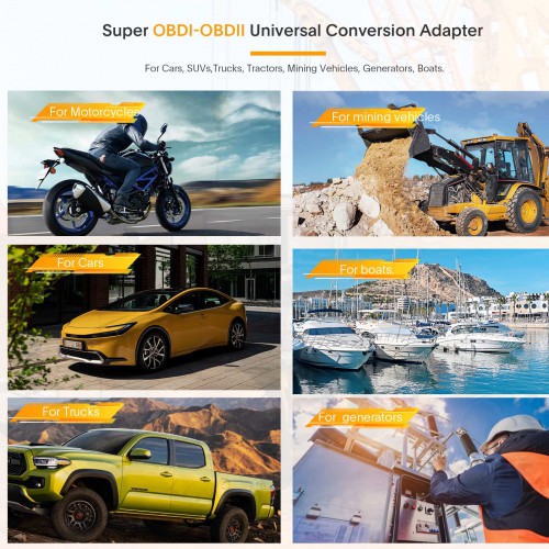 GODIAG GT108 C Configuration Super OBDI-OBDII Universal Conversion Adapter for Cars, SUVs,Trucks, Tractors, Mining Vehicles, Generators, Boats, Motorc