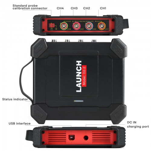 LAUNCH X431 O2-2 Scopebox Oscilloscope (4 Channels) Analizador Digital Scopebox Tester USB Port Works with X431 PAD VII, PAD V, PAD III