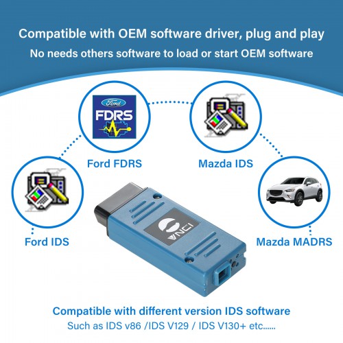 VNCI Diagnostic Scanner for New Ford Mazda Supports CAN FD DoIP Work with Ford Mazda Original Software Driver