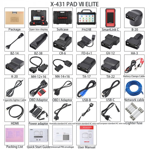 Original Launch X-431 PAD VII PAD 7 Elite with VCI Automotive Diagnostic Tool Support Online Coding and Programming 2 Years Free Update