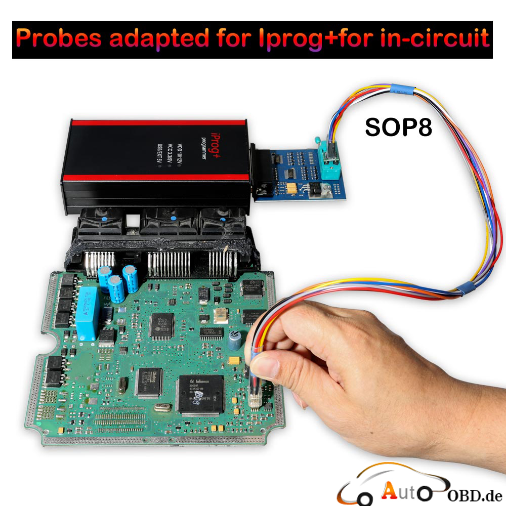 Connection Display-Probes adapted for iprog+ for in-circuit SOP8