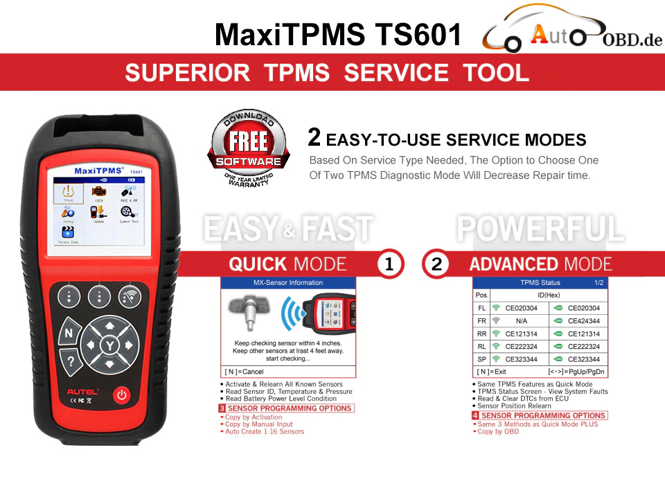 TS601 TPMS Service Tool