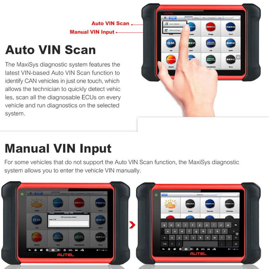 Auto VIN Scan & Manual VIN Input
