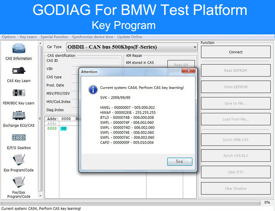Godiag for BMW Test Platform Key Program