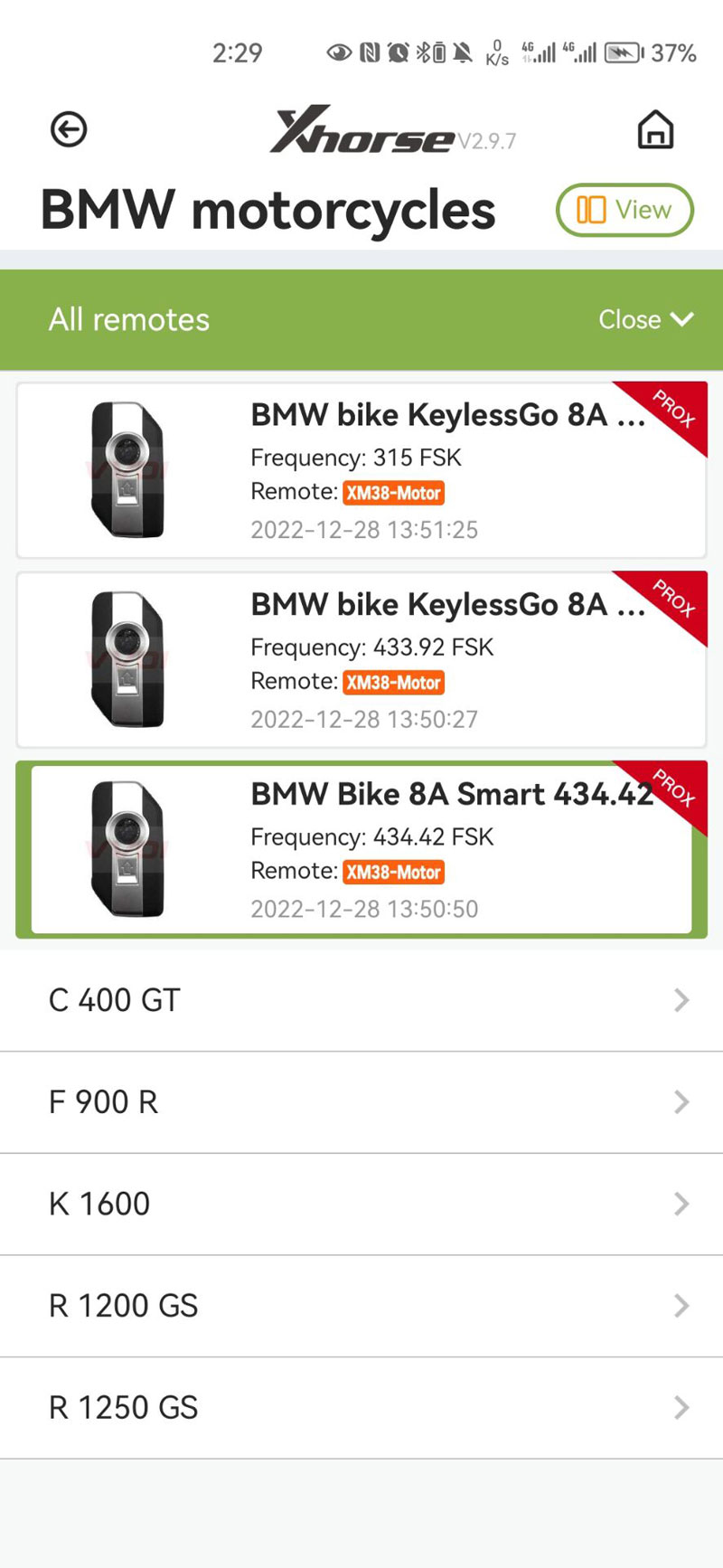 XHORSE XSBM90GL BMW Motorcycle Smart Card Key